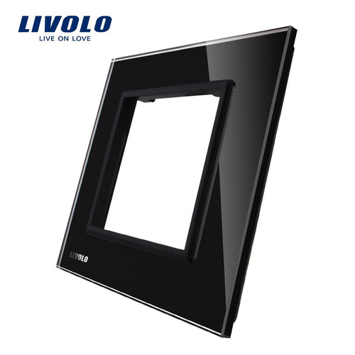 Livolo Black Pearl Crystal Glass, 80mm*80mm, EU standard Part Of Switch Socket , Single Glass Panel