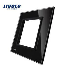 Load image into Gallery viewer, Livolo Black Pearl Crystal Glass, 80mm*80mm, EU standard Part Of Switch Socket , Single Glass Panel