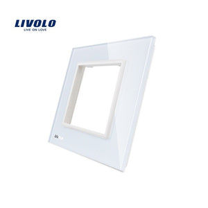 Livolo Black Pearl Crystal Glass, 80mm*80mm, EU standard Part Of Switch Socket , Single Glass Panel