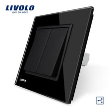 Load image into Gallery viewer, Livolo  EU standard Luxury White/Black Crystal Glass Panel, Two Gangs,2 Way