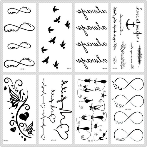 MB Classic Black Tatoo Cat Bird Fake Tattoo Tatuajes Hand Tatouage Body Waterproof Temporary Tattoo Sticker Small Taty