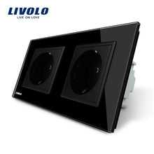 Load image into Gallery viewer, Livolo EU Standard Wall Power Socket, 4colors Crystal Glass Panel