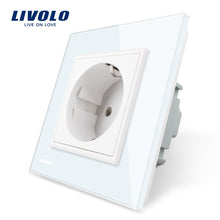 Laden Sie das Bild in den Galerie-Viewer, Livolo EU Standard Power Socket, Crystal Glass Panel, AC 110~250V 16A
